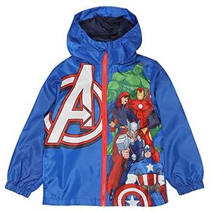 Marvel Rain Mac Regenhoes voor jongens, met capuchon, Avengers-logo en karakterprint, 100% polyester, officieel product, voor kinderen van 3 tot 10 jaar, Blauw