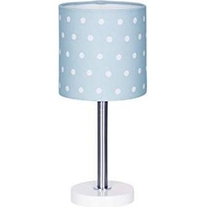 Tafellamp met stippen, blauw / wit