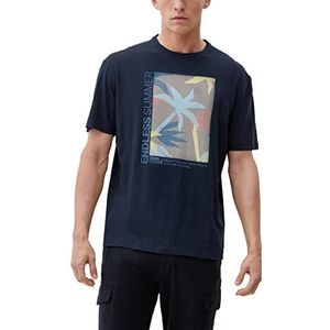 s.Oliver Homme T-shirt à manches courtes, Bleu-(376),S