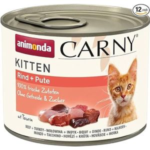 animonda Carny Kitten natvoer voor kittens, rundvlees + kalkoen, 12 x 200 g