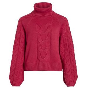 Vila Vioa L/S Cable Rollneck Knit Top/Pb Gebreide damestrui, Love Potion.