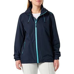 CMP Regenjas voor dames met afneembare capuchon, Zwart/Blauw