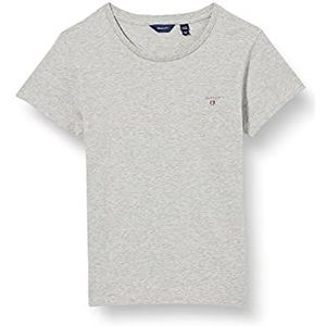 GANT Fitted Original S T-shirt voor meisjes, Lichtgrijs chinees