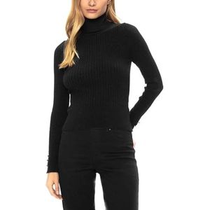 ONLY Onllorelai LS Cable Rollneck KNT T-shirt à manches longues pour femme, Noir, S