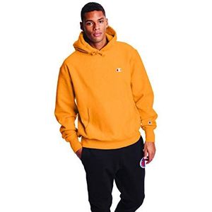 Champion Heren Reverse Weave Pullover, Block Logo Sweatshirt met capuchon voor heren, C Goud/Links Borst C Logo