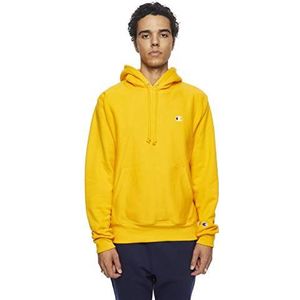 Champion Heren Reverse Weave Trui, Block Logo, Sweatshirt met capuchon, heren, C Gold-Y06145