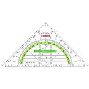 Brunnen 104975952 Colour Code onbreekbare geometrische driehoek voor school en kantoor, 16 cm, kiwigroen