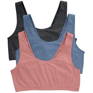 Hanes Damesbeha, Heather Sky Grey/Denim Jas/Peach M, Heather Sky Grey/Denim jas/perzik jas