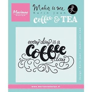 Marianne Design Transparante stempel ""Every is a Coffee Day"", siliconen, zwart, 11 x 9 x 0,5 cm