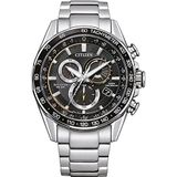 Citizen Eco-Drive Herenhorloge met roestvrijstalen armband, zwart, één maat, armband, zwart., Armband