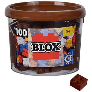 Simba Blox 104114533 bouwstenen bruin voor kinderen vanaf 3 jaar en meer dan 4 stenen in hoogwaardige doos, volledig compatibel met vele andere fabrikanten