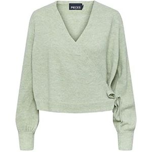 Pieces Pccelic Ls Wrap Knit Bc Trui voor dames, Swamp