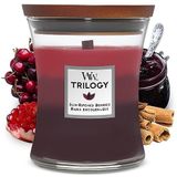 WoodWick Medium Hourglass Trilogy geurkaars | Sun Ripened Berries | met houten lont | Brandtijd: tot wel 60 uur