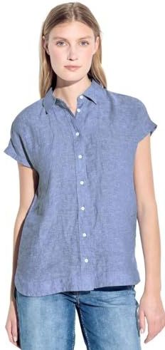 Cecil Chemisier en chambray pour femme, Linen Chambray Blue, XXL