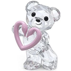 Swarovski Kris Bears Una Bear kristallen figuur met witte kristallen en roze hart zwaan uit de Swarovski Kris Bears collectie
