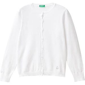United Colors of Benetton trui cardigan voor meisjes, bianco ottico 101