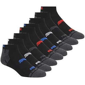 PUMA Set van 8 Lage Sokken, Racing Cut, Zwart, Large Heren, zwart.