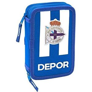 Dubbele etui R. C. Deportivo de La Coruña Blauw Wit (28 pcs)