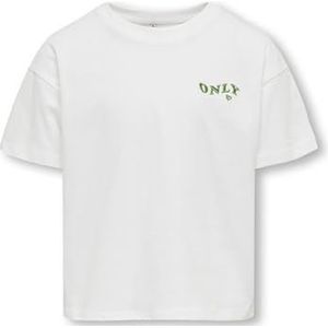 ONLY Carmakoma Kogmaiken Life Crop Ss Only Box JRS Noos T-shirt voor meisjes, Glanzend wit/print: lurex string boeket