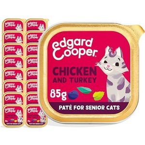 Edgard & Cooper Nourriture humide pour chats stérilisés ou actifs pour chats seniors pâté naturel sans céréales 85 g x 16 poulet et dinde, facile à digérer, alimentation saine et équilibrée