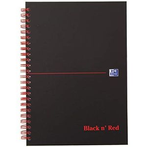 Elba 400047652 notitieblok, 140 vellen, zwart, A5 - notitieblokken (volwassenen, 140 vellen, zwart, rood, eenkleurig, A5)