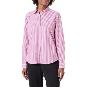 GANT Reg Poplin Gestreept T-shirt Damesblouse, Donkere lavendel