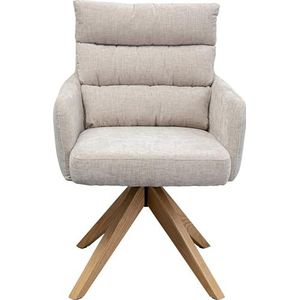 Kare Design Bosse Eetkamerstoel, 360 graden draaibaar, rustiek grijs, zithoogte 49 cm, met armleuningen, 360 graden draaibaar, voor woonkamer 89 x 59 x 69 cm (h x b x d)