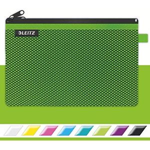 Leitz WOW Pennenetui met ritssluiting, nylon, wasbaar, ideaal voor opslag, groot (23 x 15 cm) - groen