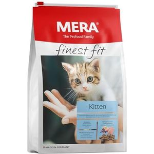 MERA Finest Fit Kitten, Junior kattenvoer, droogvoer tot 1 jaar, gedroogd voer op basis van vers gevogelte en rijst, gezond voer voor jonge katten, suikervrij (4 kg)