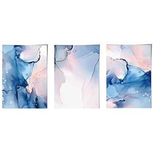 Artze Wall Art Abstracte poster - blauw / roze - breedte 30 cm, hoogte 40 cm