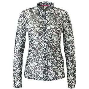 Q/S designed by blouse lange mouwen grijs/zwart, XL, Grijs/Zwart