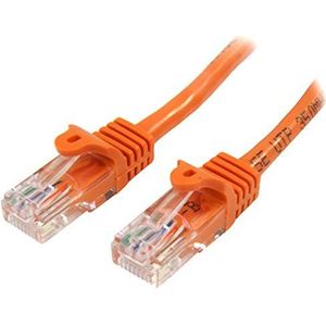 StarTech.com Cat5e UTP netwerkkabel zonder haken, 2 m, RJ45 ethernet-kabel met knikbescherming, M/M, oranje