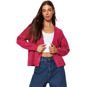 Trendyol Trendyol Damesvest met lange mouwen, recht, Fuchsia