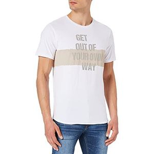 KEY LARGO Get Out Round T-shirt voor heren, wit/zand