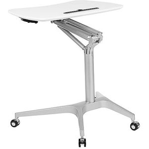 Flash Furniture bureau zittend en staand, metaal, wit, 71,8 x 47 x 73,7 tot 104,1 cm (b x d x h)