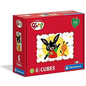 Clementoni Set van 3 kubussen van 6 stuks - Play For Future, 100% gerecyclede materialen - gemaakt in Italië, kinderen bing, cartoon-puzzel, meerkleurig, 44010