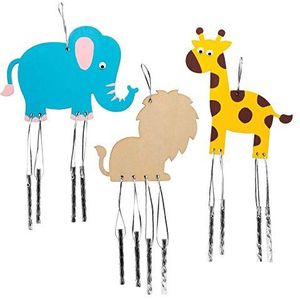 Baker Ross Speelfiguren jungledieren van hout (set van 4) die kinderen kunnen versieren en presenteren.
