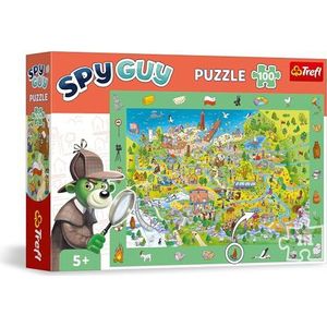 Trefl - Puzzle d’observation Spy Guy : Pologne - 100 Pièces - Trouvez tous les Objets du Cadre, Puzzle Coloré Plein de Détails, Développement de Perspicacité pour les Enfants à partir de 5 ans