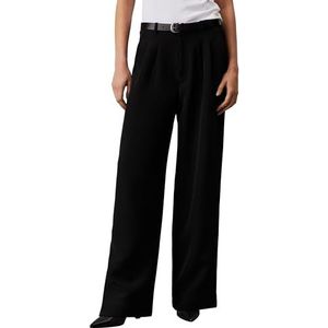 Calvin Klein Jeans Rechte Stretch Crêpe Broek J20j224966 Andere Casual Broek Dames, Zwart (Ck Black)
