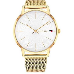 Tommy Hilfiger Analoog kwartshorloge voor dames met Milanese armband van goudkleurig roestvrij staal - 1782245, Goud, Armband