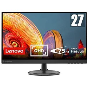 Lenovo C27q-35 68,58cm (27 inch, 2560 x 1440, WQHD, 60Hz, WideView, ontspiegeld) Monitor (HDMI, DisplayPort, 4ms reactietijd, AMD Radeon FreeSync) zwart