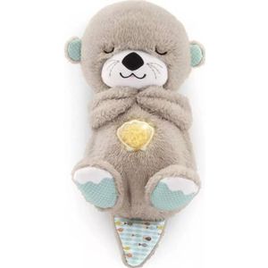 Fisher-Price Soothe 'n' Snuggle Pluche Otter met 11 sensorische kenmerken - Zachte muziek en verlichting, ritmische ademhalingsbeweging, voor pasgeborenen + FXC66