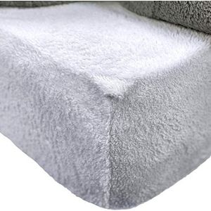 Brentfords warm thermofleece hoeslaken, zacht en comfortabel, 100% polyester, sherpa-beer, zilvergrijs, eenpersoonsbed