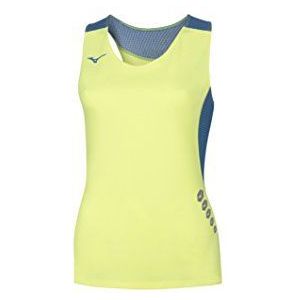 Mizuno Premium JPN Singlet W tanktop voor dames, neongeel en koningsblauw