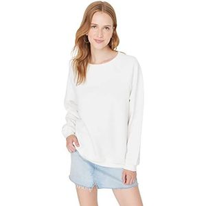 TRENDYOL Oversized sweatshirt met ronde hals dames trainingspak (1 stuk), ECRU