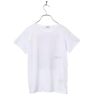 Replay T-shirt à manches courtes en coton pour fille, 001 blanc., 14 ans