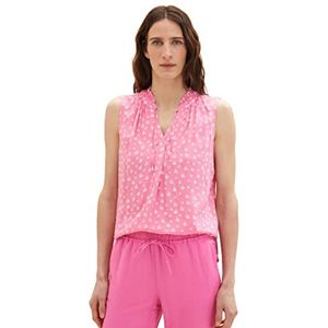 TOM TAILOR 1037431 Damesblouse, 32709 - Abstract roze bladpatroon