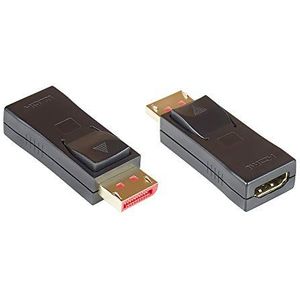 Good Connections DisplayPort 1.4 naar HDMI 2.0 adapter - 4K / UHD @ 60Hz - DP-stekker op HDMI-aansluiting - vergulde contacten met vergrendeling/vergrendeling - slank ontwerp - zwart - HDMI DP14G
