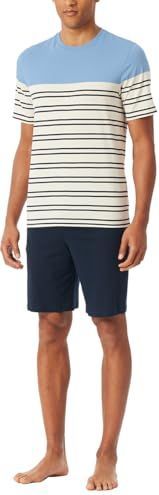 Schiesser Ensemble pyjama court col rond décontracté essentiels, bleu pacifique_182602, 48, Bleu pacifique_182602, 50