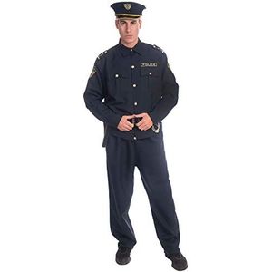 Dress Up America Déguisement de policier pour adultes - Chemise, pantalon, chapeau, ceinture, étui à pistolet et menottes